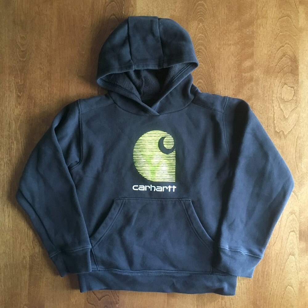 Carhartt black logo hoodie S 8-10